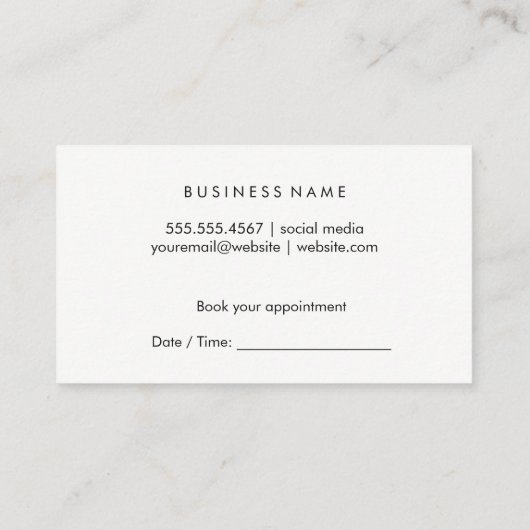 メイクアップ&ヘア 予約カード (裏面)