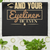 メイクアップ – ホットコーヒーとアイライナー キッチンタオル (折り畳み)