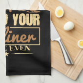 メイクアップ – ホットコーヒーとアイライナー キッチンタオル (四つ折り)