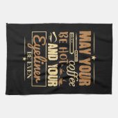 メイクアップ – ホットコーヒーとアイライナー キッチンタオル (横)