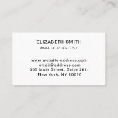 メイクアップ&美容師アーティストスクリプト青と金ゴールド 名刺 (裏面)