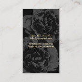 メイクアップ&美容師エレガントダークフローラ美しい 名刺 (裏面)