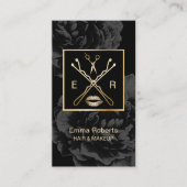 メイクアップ&美容師エレガントダークフローラ美しい 名刺 (正面)