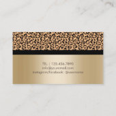 メイクアップ&美容師クラシックボウタイ金ゴールドヒョウ 名刺 (裏面)