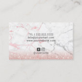 メイクアップ&美容師バラ金ゴールドグリッター大理石 名刺 (裏面)