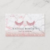 メイクアップ&美容師バラ金ゴールドグリッター大理石 名刺 (正面)