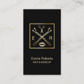 メイクアップ&美容師ボビーピンシザー&リップ 名刺 (正面)