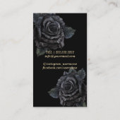 メイクアップ&美容師モノグラムエレガントダークフローラ 名刺 (裏面)