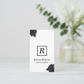 メイクアップ&美容師モノグラムエレガントダークフローラ 名刺 (スタンド正面)