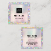 メイクアップARTISTホログラフユニーク赤面ロゴ スクエア名刺 (正面/裏面)