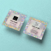 メイクアップARTISTホログラフユニークQRコードロゴ スクエア名刺