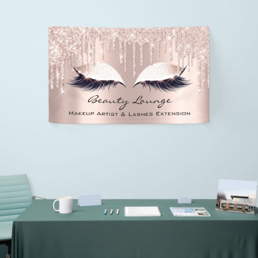 メイクアップArtistLashes延長ヘアサロンローズルクス 横断幕 (トレードショー)