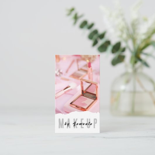 メイクアップPMUマイクロブレイディングヘナサロン名刺 名刺 (スタンド正面)