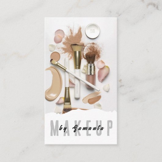 メイクアップPMUマイクロブレイディングヘナサロン名刺 名刺 (正面)