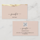 メイクアップQRコードパウダー赤面バラ金ゴールド 名刺 (正面/裏面)