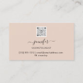 メイクアップQRコードパウダー赤面バラ金ゴールド 名刺 (裏面)