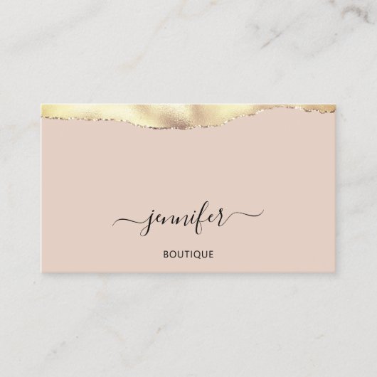 メイクアップQRコードパウダー赤面バラ金ゴールド 名刺 (正面)