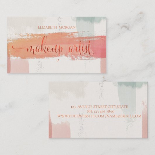 メイクアッモダンプアーティスト水彩画 名刺 (正面/裏面)
