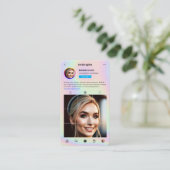 メイクアッモダンプアーティストInstagramホログラフィック 名刺 (スタンド正面)