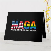 メイクアメリカゲイ再びゲイプライド2025 LGBTQ+ カード (黄色い花)