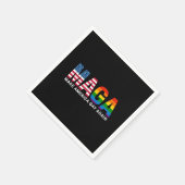 メイクアメリカゲイ再びゲイプライド2025 LGBTQ+ スタンダードカクテルナプキン (角)