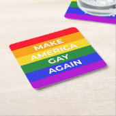 メイクアメリカゲイ スクエアペーパーコースター (アングル)