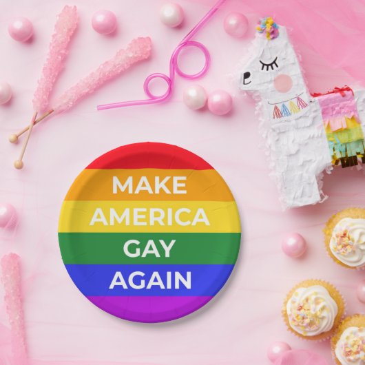 メイクアメリカゲイ ペーパープレート (パーティー)
