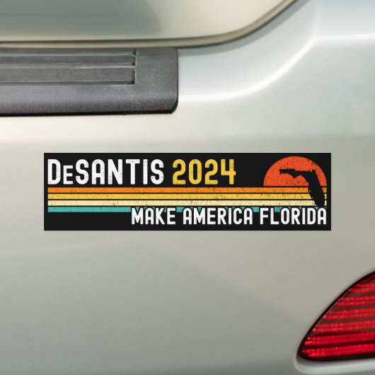 メイクアメリカフロリダロンDeSantis 2024 バンパーステッカー (車上)