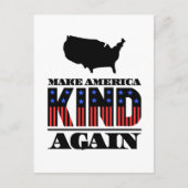 メイクアメリカリージングリニューアルストライプ赤白青 ポストカード (正面)