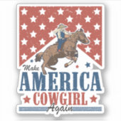 メイクアメリカ女性のカーボーイ シール (正面)