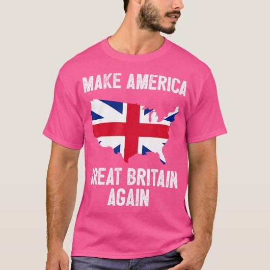 メイクアメリカ素晴らしイギリス再びシャツポおもしろいリット Tシャツ (正面)