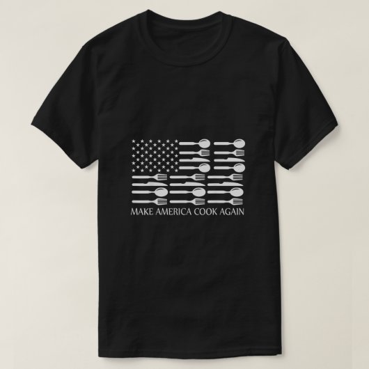 メイクアメリカ調理師アゲイン料理シェフ Tシャツ (デザイン正面)