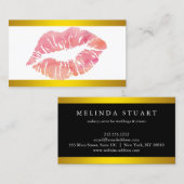 メイクアモダンップフェイクグリッターシックなピンクの唇 名刺 (正面/裏面)