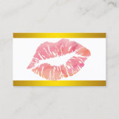 メイクアモダンップフェイクグリッターシックなピンクの唇 名刺 (正面)