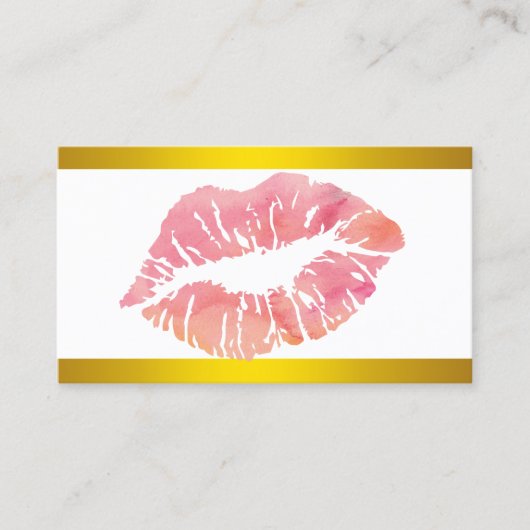 メイクアモダンップフェイクグリッターシックなピンクの唇 名刺 (正面)