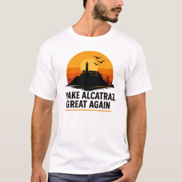 メイクアルカトラ素晴らしズアゲインレトロサンセットデザイン Tシャツ