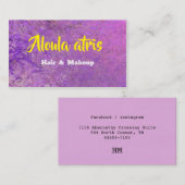 メイクアーティストのピンクパープル抽象芸術 名刺 (正面/裏面)
