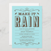 メイクイットレインブルーベビーシャワー招待状 招待状 (正面/裏面)