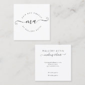 メイクイニシャルロゴモダン白黒ミニマル スクエア名刺 (正面/裏面)