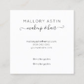 メイクイニシャルロゴモダン白黒ミニマル スクエア名刺 (裏面)