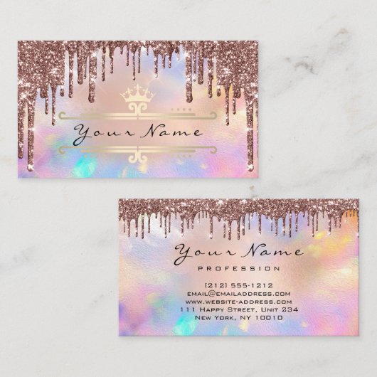 メイクイベントプランナー金ゴールドクラウン自筆証書クラウン 名刺 (正面/裏面)