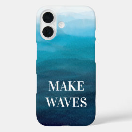 メイクウェーブ、ターコイズブルー海の電話ケース、海 iPhone 16ケース