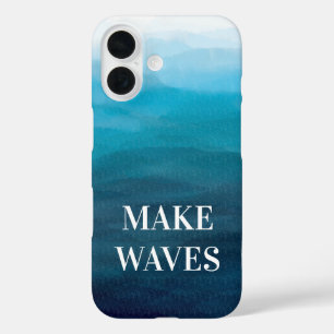 メイクウェーブ、ターコイズブルー海の電話ケース、海 iPhone 16ケース