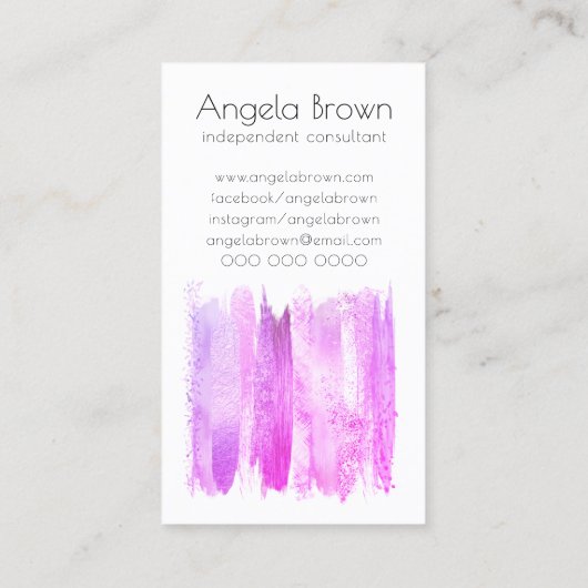 メイクエレガントアップアーティストピンク 名刺 (裏面)