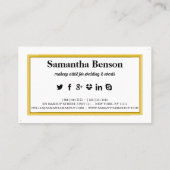 メイクエレガントアップアーティストフェイクグリッターシック金ゴールドリップ 名刺 (裏面)