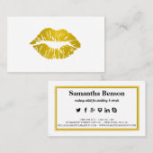 メイクエレガントアップアーティストフェイクグリッターシック金ゴールドリップ 名刺 (正面/裏面)