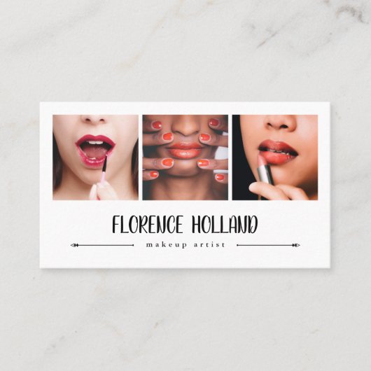メイクエレガントアップアーティスト写真コラージュ 名刺 (正面)
