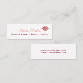 メイクエレガントアップアーティスト向けピンクリッププロファイルカード スキニー名刺 (正面/裏面)