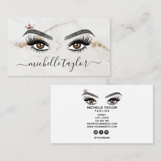 メイクエレガントアップアーティスト美しいLash Extension eye 名刺 (正面/裏面)