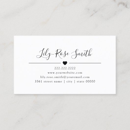 メイクエレガントアップアーティスト美容師ピンクフローラ 名刺 (裏面)